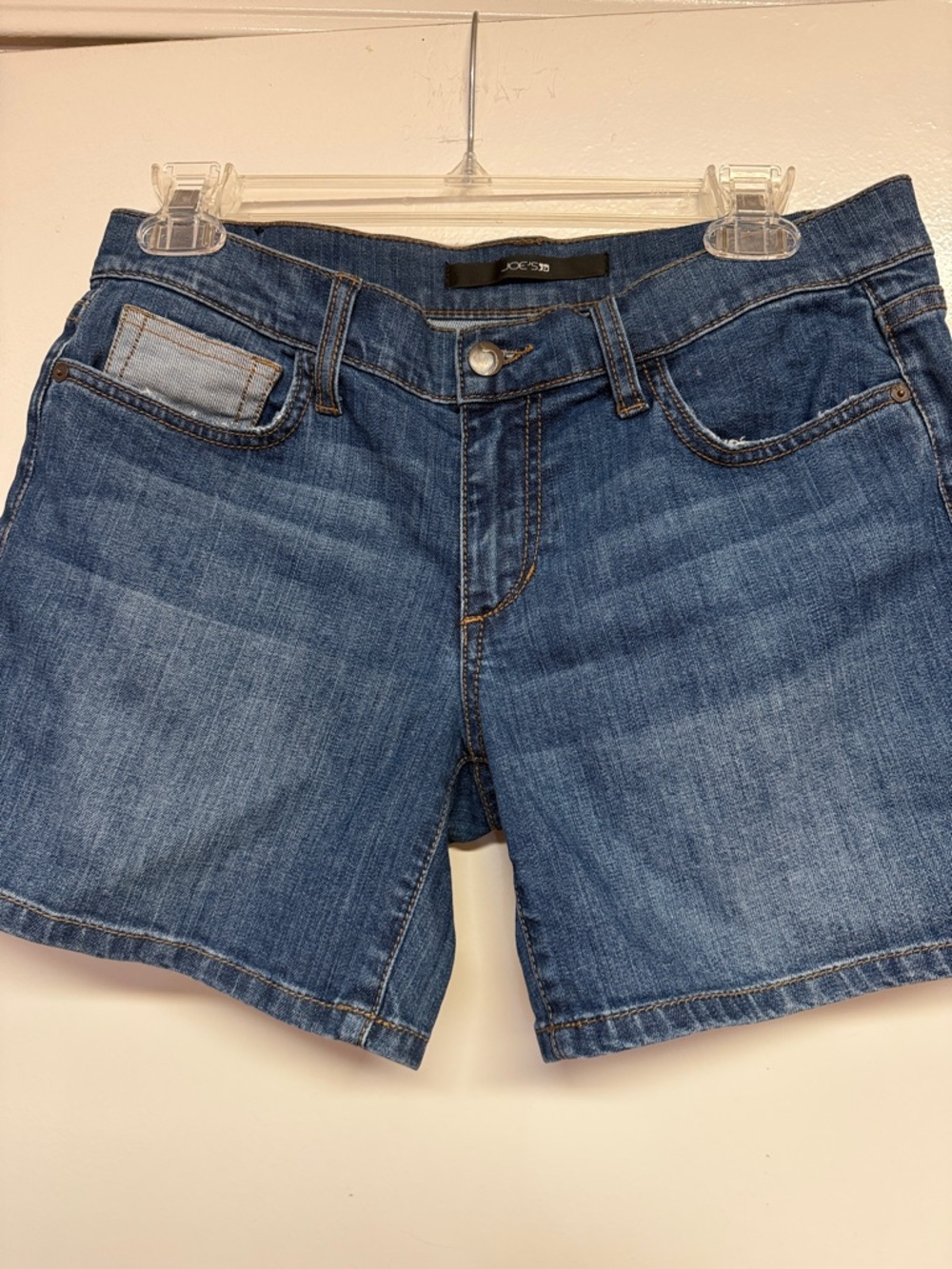 Women's Blue Rolled Hem Denim Shorts